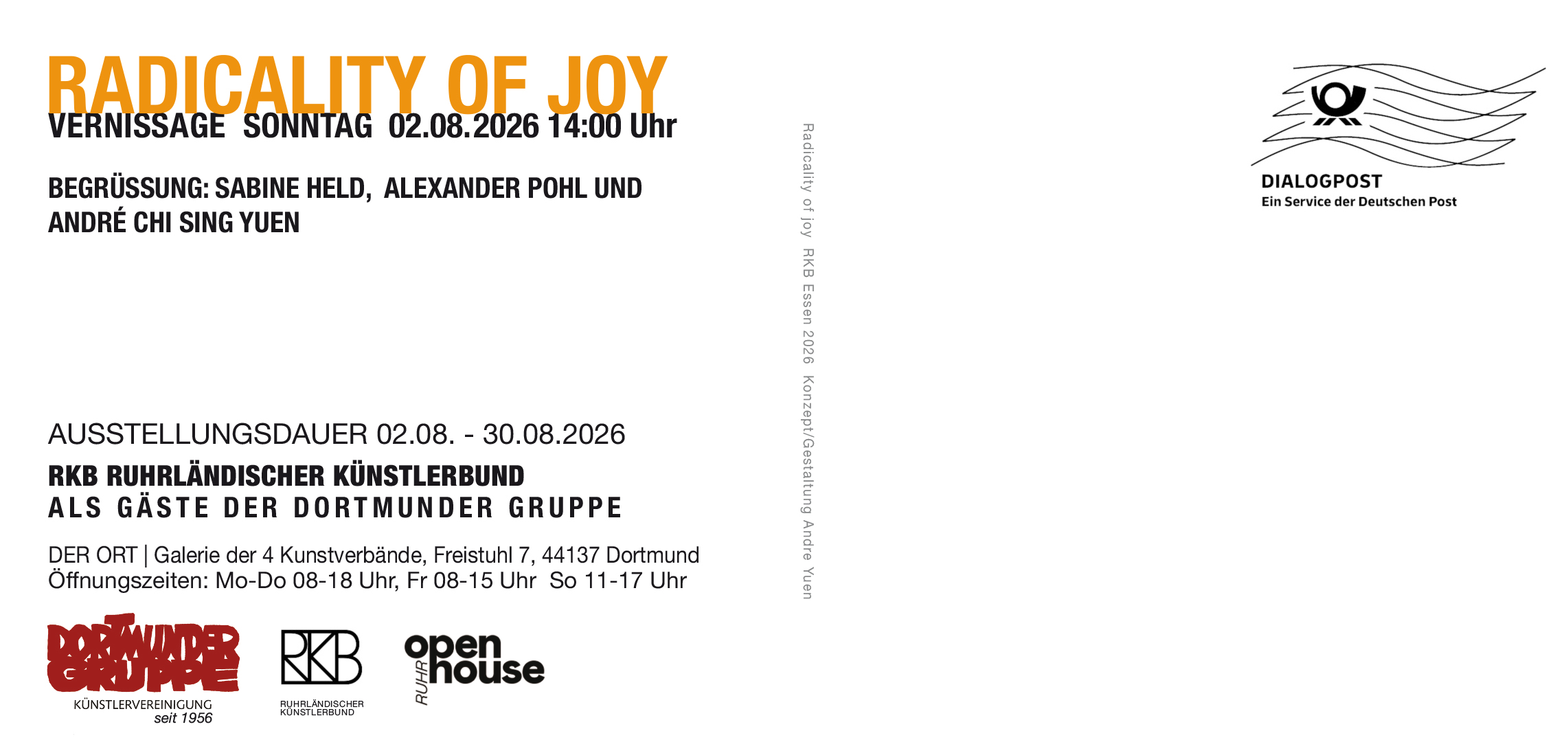 Einladungskarte Radicality of Joy